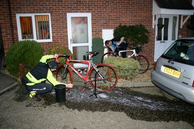 Two boys cleaning two toys